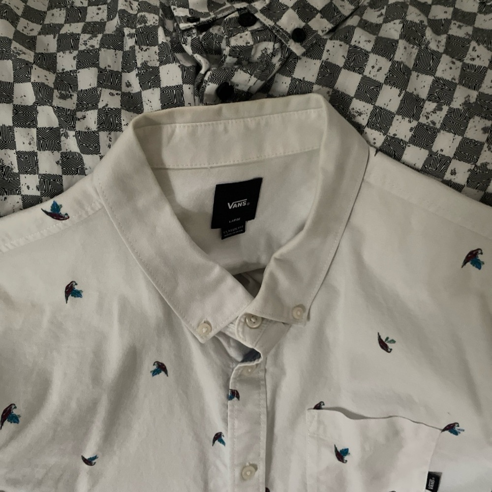 Vans Button Shirt Bundle Checker and Parrot Print ECU